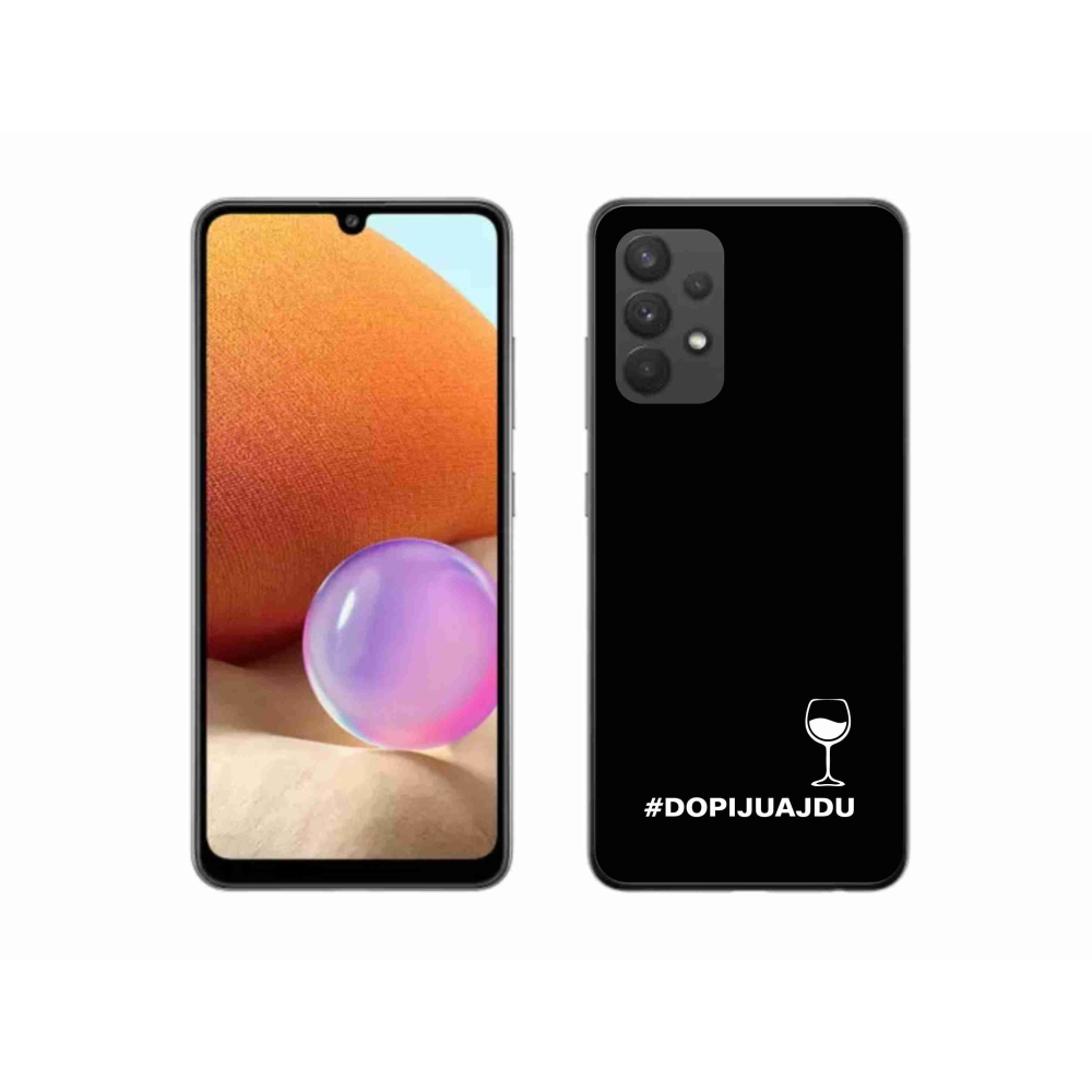 Gél borítás mmCase Samsung Galaxy A32 4G - bor motívum fekete háttérrel