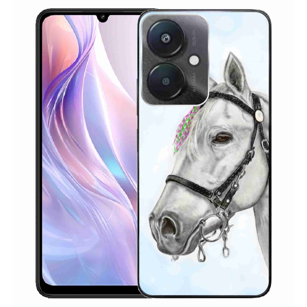 Gél borítás mmCase a Xiaomi Redmi 13C 5G - fehér ló 1