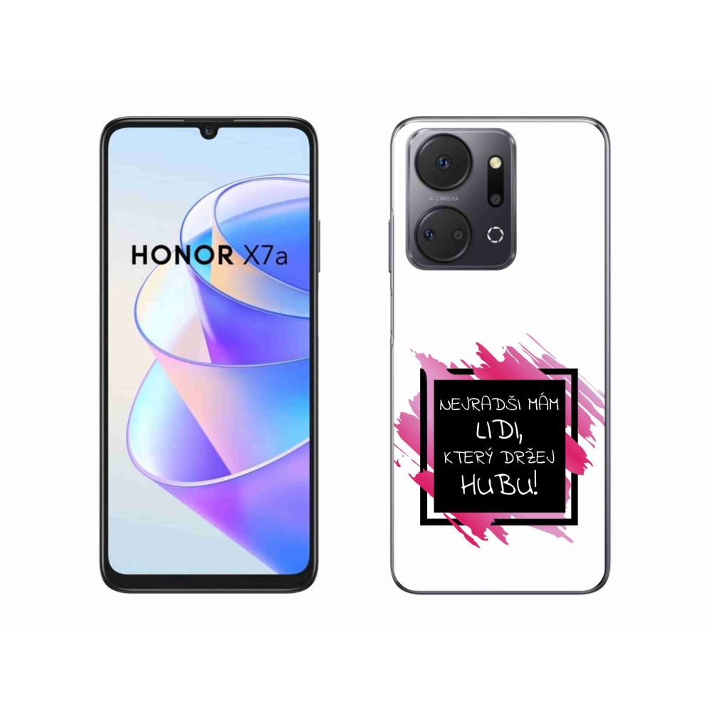 Gél borító mmCase a Honor X7a számára - vicces szöveg 7 fekete és fehér háttérrel