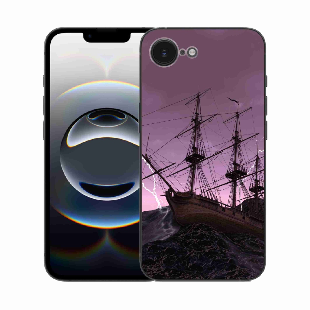 Zselés borítás mmCase iPhone 16e készülékhez - hajó a viharban