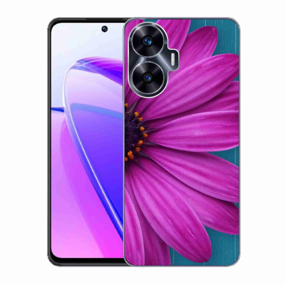 Gél tok mmCase a Realme C55 készülékhez - lila százszorszép