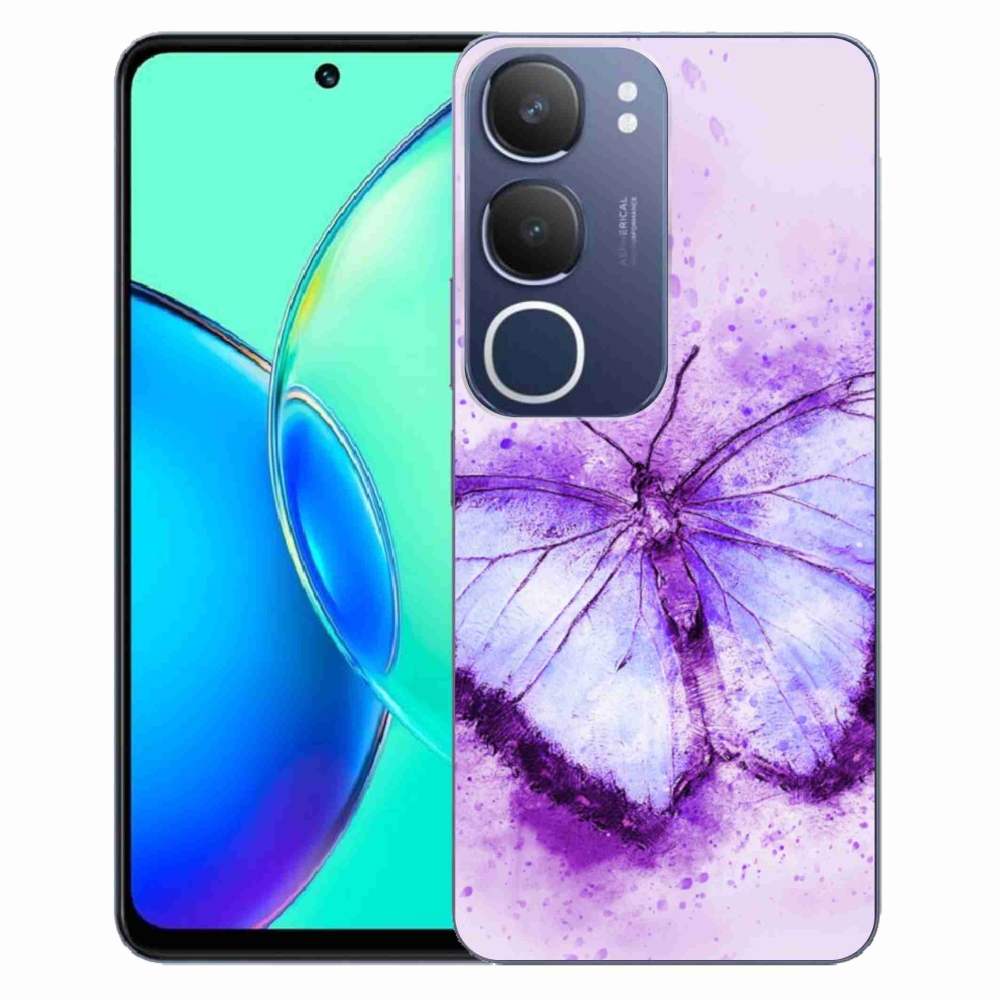 Zselés borítás mmCase a Vivo Y19s készülékhez - lila pillangó