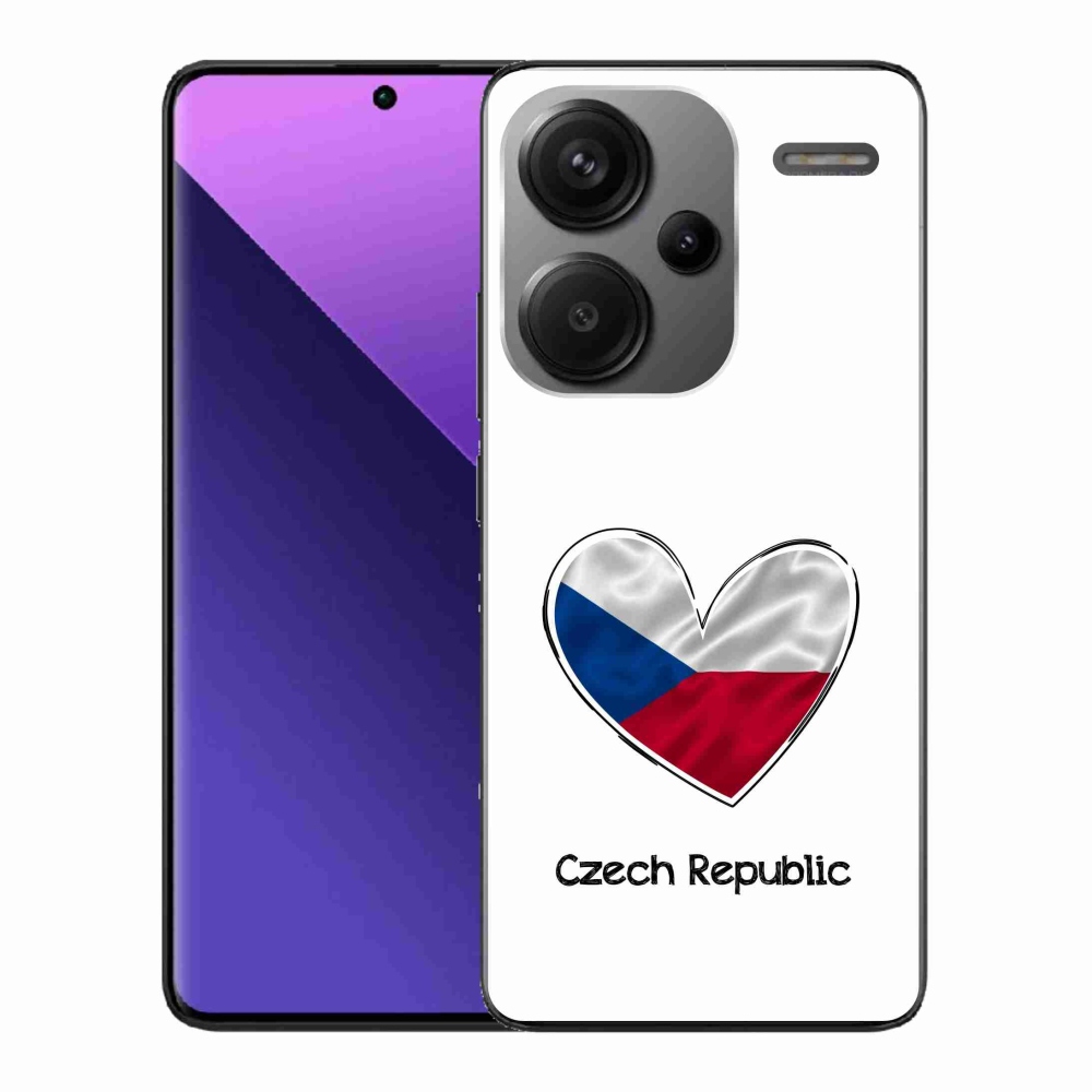 Gél borító mmCase a Xiaomi Redmi Note 13 Pro+ 5G számára - szív zászló fehér háttérrel