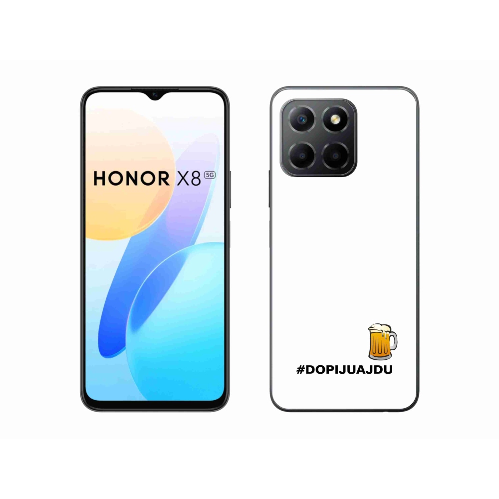 Gél borító mmCase a Honor X8 5G/Honor 70 Lite 5G - sör motívum 1 fehér háttérrel