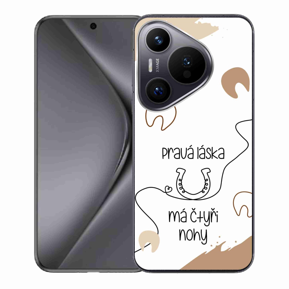 Gél borító mmCase a Huawei Pura 70 készülékhez - ló motívum fehér háttérrel