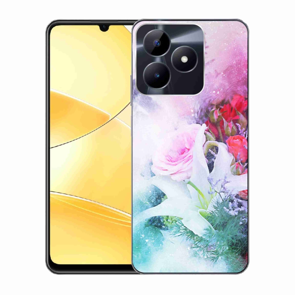 Zselés tok mmCase a Realme C51/C53 készülékhez - virág 4