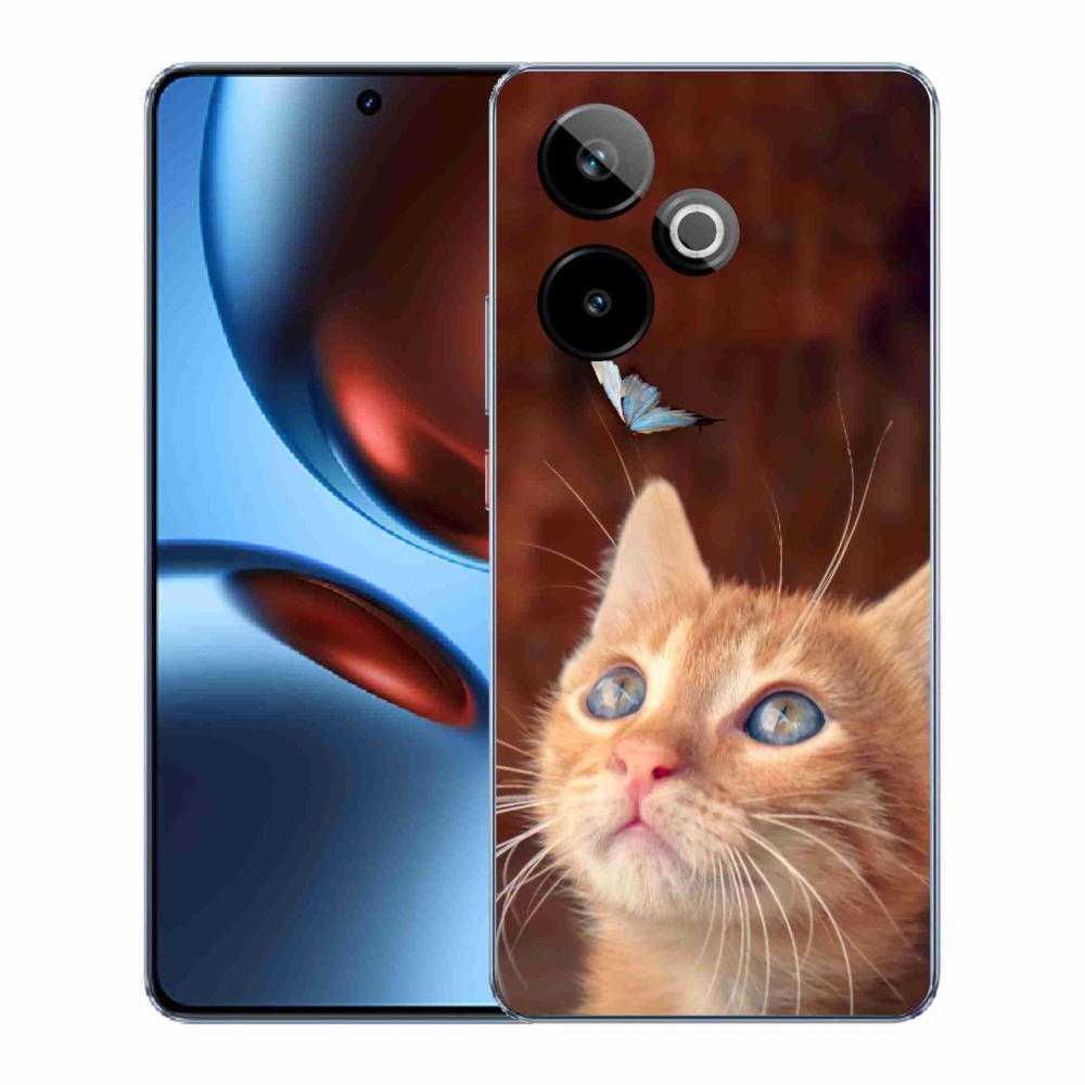 Gél borítás mmCase a Realme GT 7 5G/GT 7T 5G számára - pillangó és cica