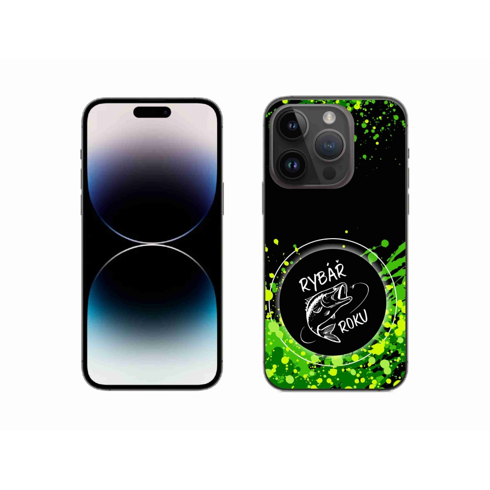 Zselés borítás mmCase iPhone 14 Pro 6.1 készülékhez - Az év halászának fekete háttere