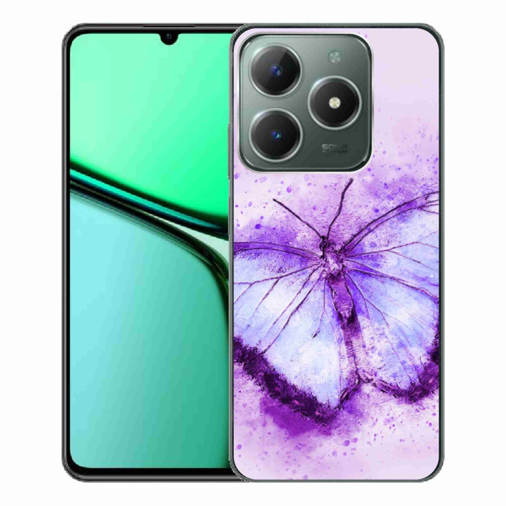 Zselés borító mmCase a Realme C61 készülékhez - lila pillangó