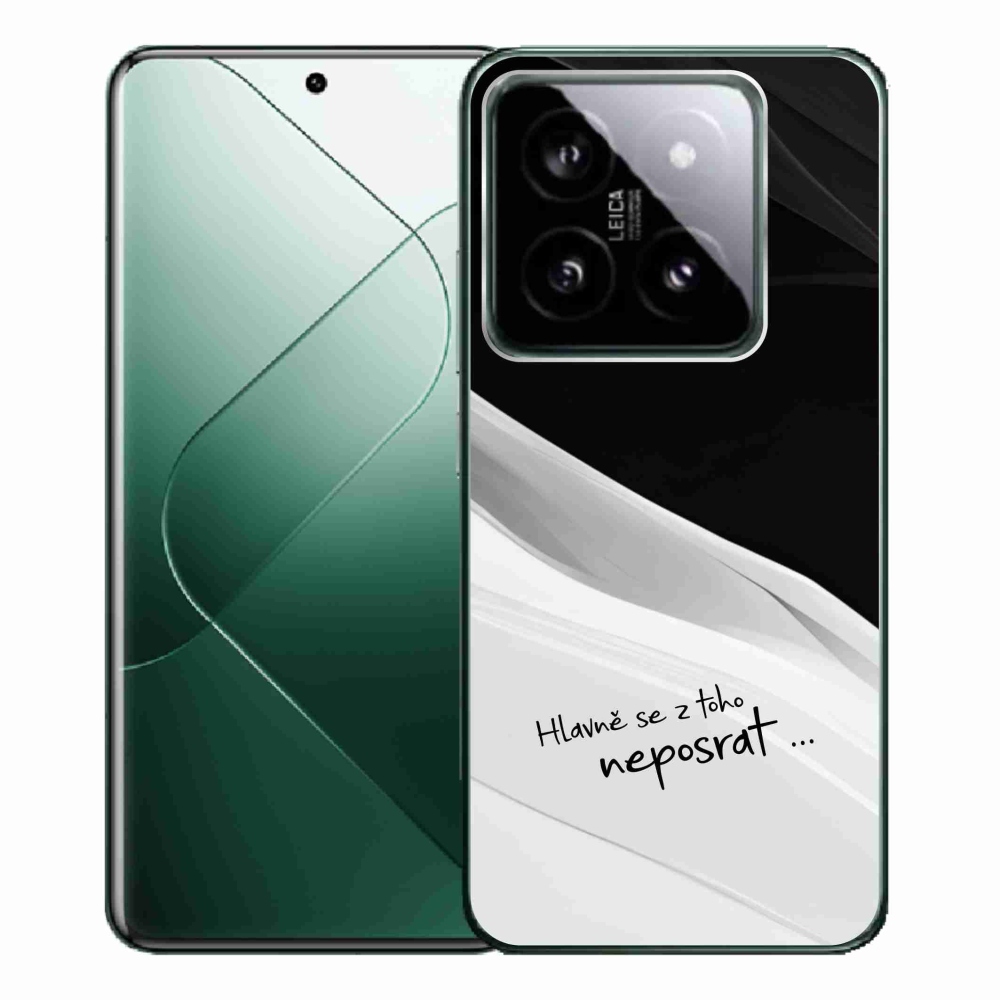 Gél borító mmCase a Xiaomi 14 Pro-hoz - vicces szöveg 13 fehér és fekete háttérrel