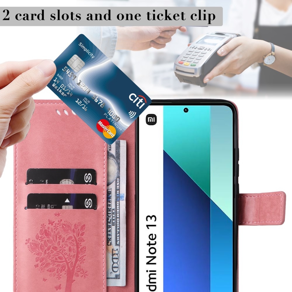 Fák könyve tok Xiaomi Redmi Note 13-hoz - rózsaszín