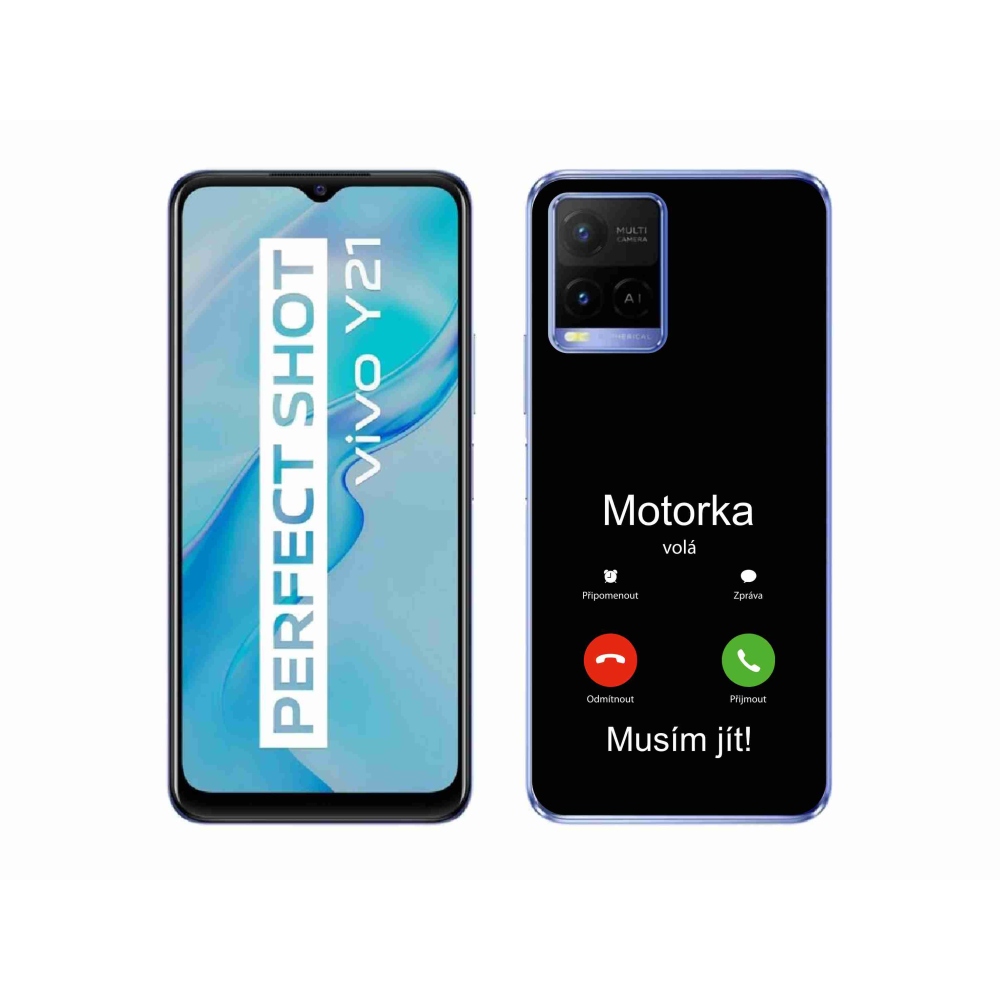 Gél borítás mmCase a Vivo Y21/Y21s/Y33s készülékhez - motoros hívások fekete háttérrel
