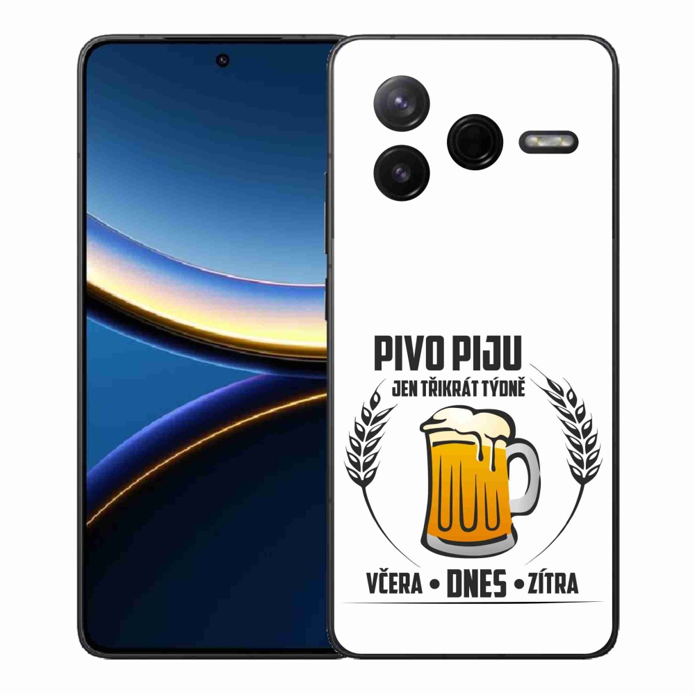 Gél borítás mmCase a Xiaomi Poco F7 Pro számára - sör motívum fehér háttérrel