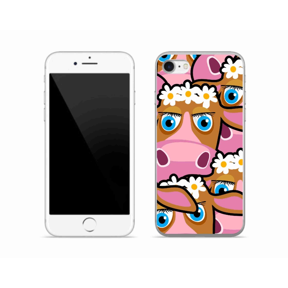 Zselés borítás mmCase iPhone SE (2020) - rajzfilmtehenek