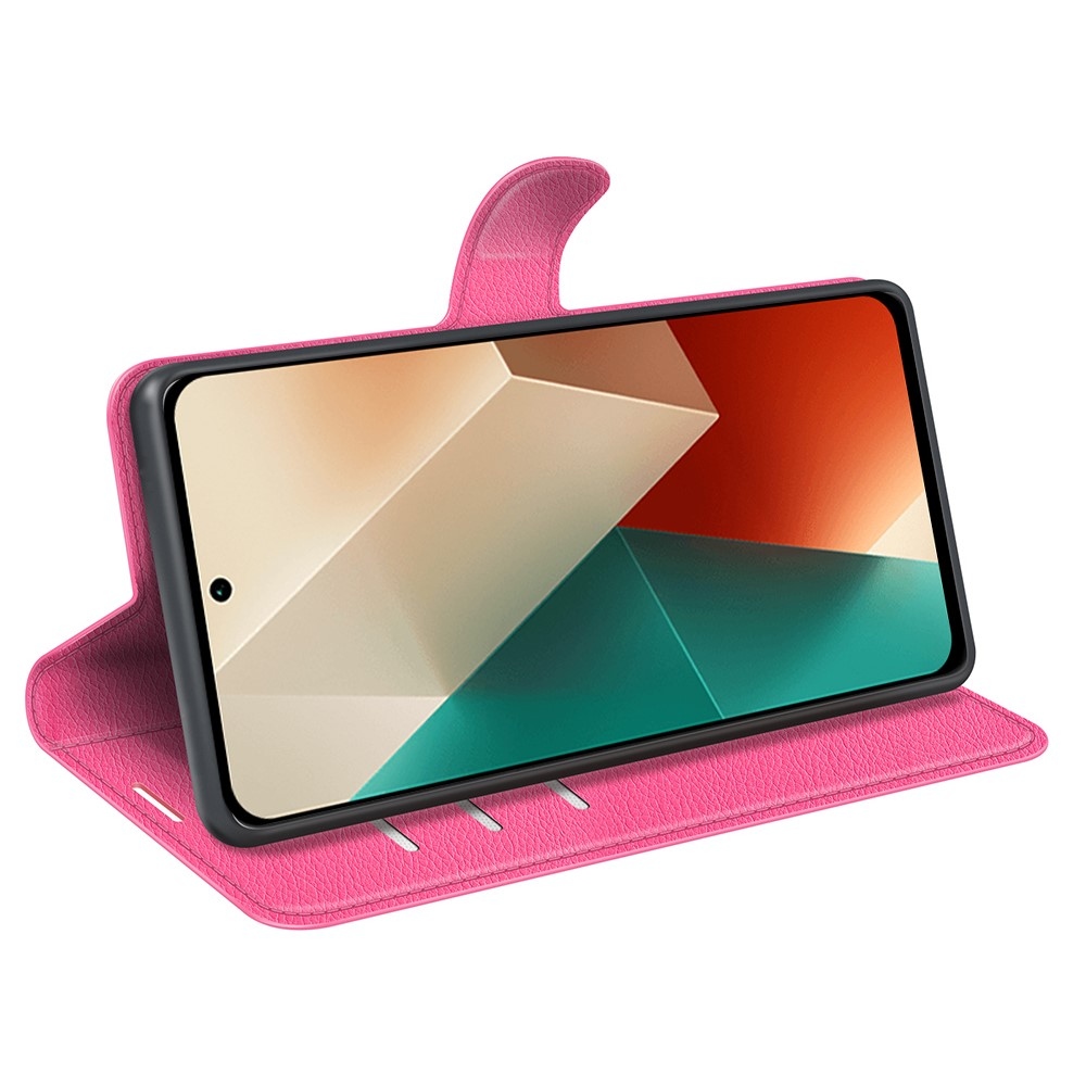 Litchi könyv tok Xiaomi Redmi Note 13 5G - rózsa