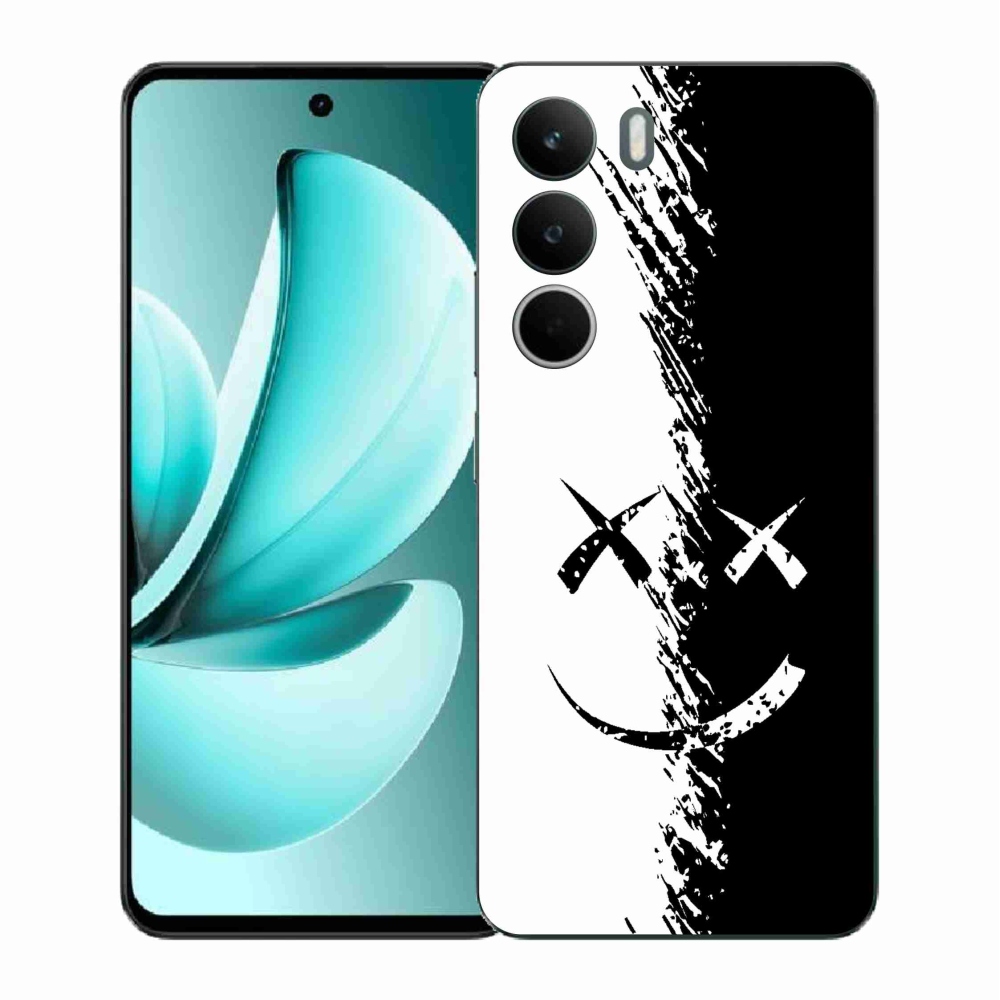 Gél borító mmCase a Realme C71 készülékhez - fekete-fehér mosolygó