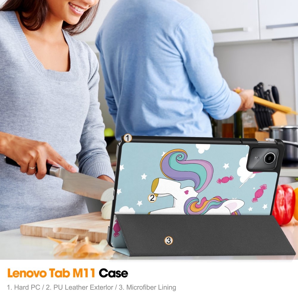 Nyomtatás intelligens záró tok Lenovo Tab M11/Tab K11 - egyszarvúhoz