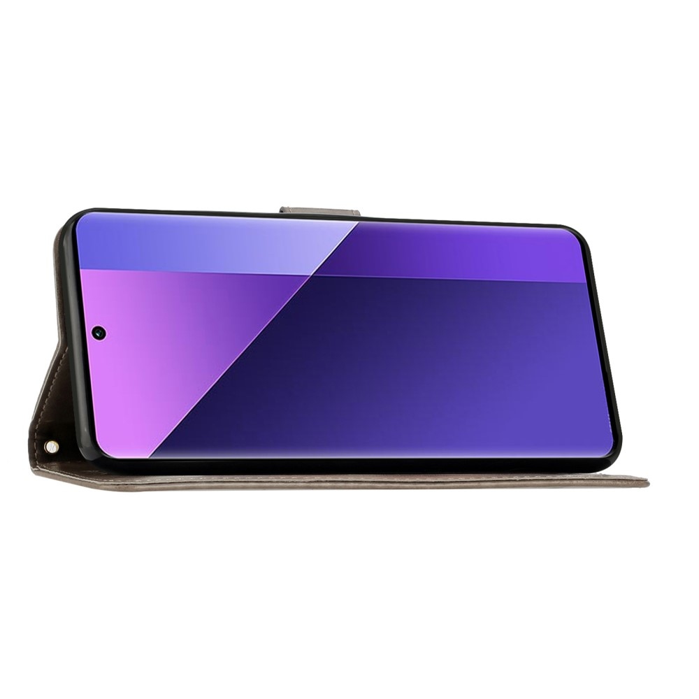 Virágok könyv tok Xiaomi 15 - szürke