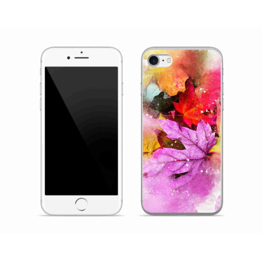 Zselés borítás mmCase iPhone SE (2020) - színes levelek