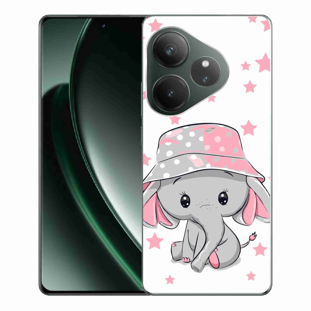 Zselés borítás mmCase a Realme GT 6 5G/GT 6T 5G számára - rózsaszín elefánt