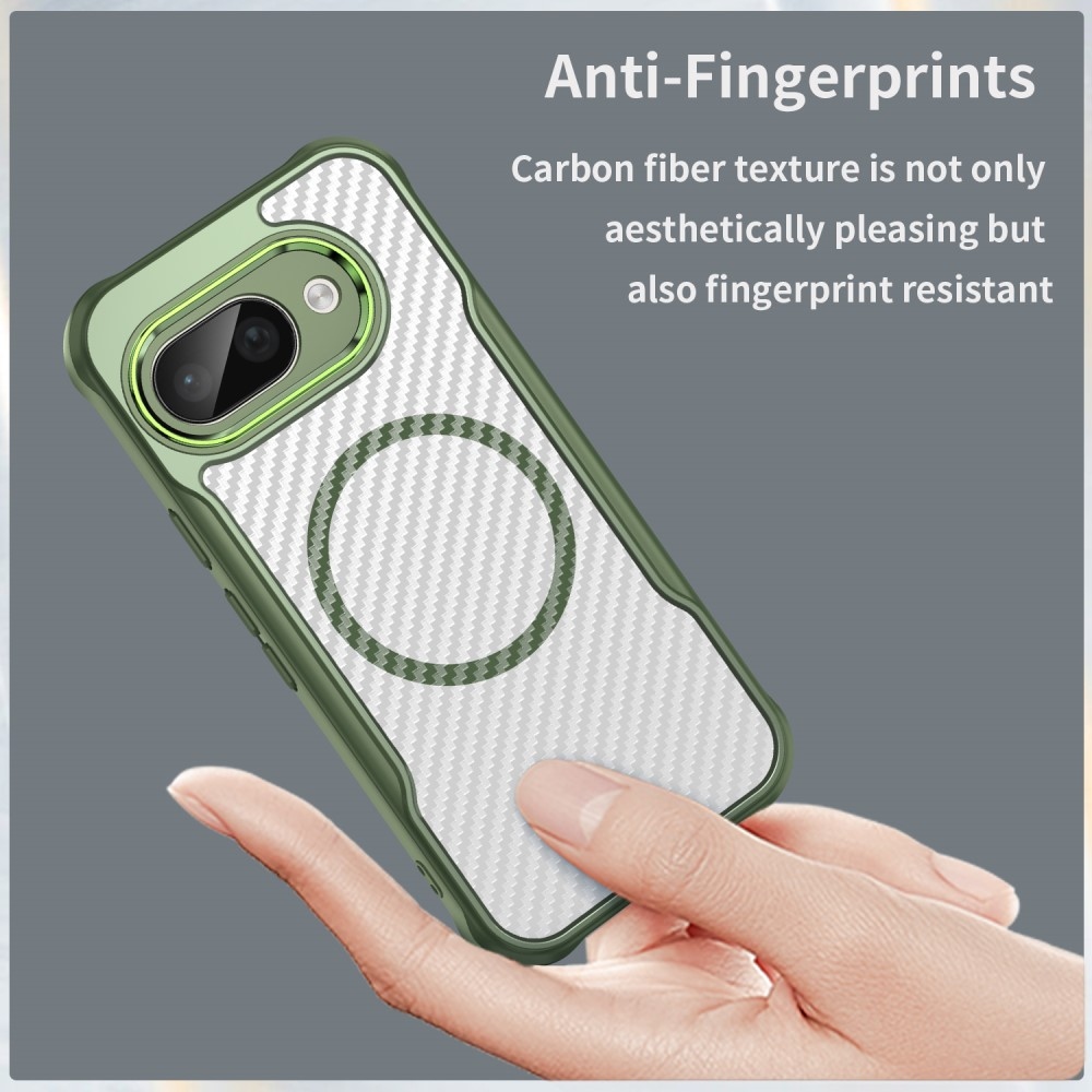 Textúrálló borítás MagSafe támogatással a Google Pixel 9a készülékre - zöld színű