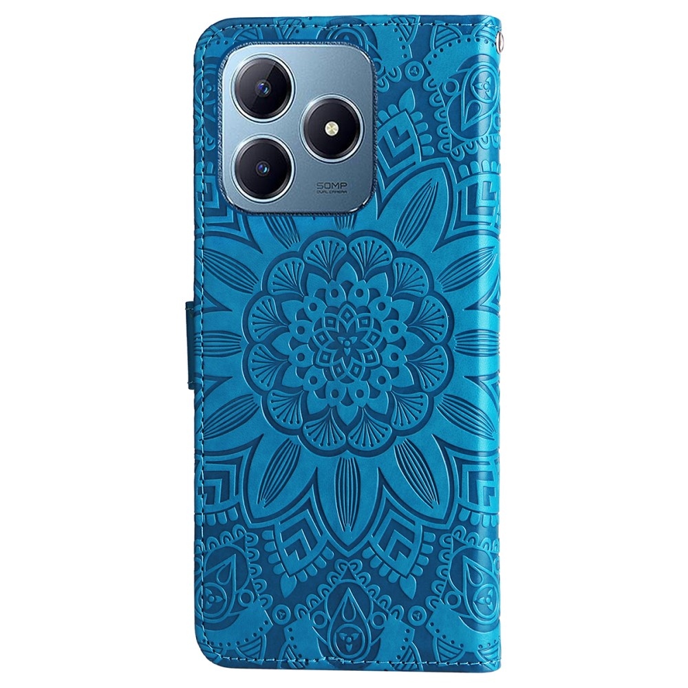 Napraforgó könyvtáska Realme Note 60-hoz - kék