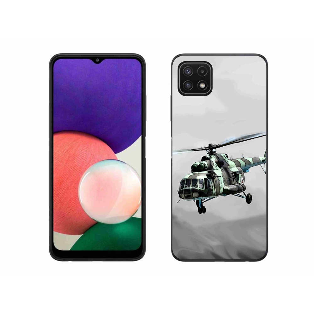 Zselés borítás mmCase Samsung Galaxy A22 5G - katonai helikopterhez