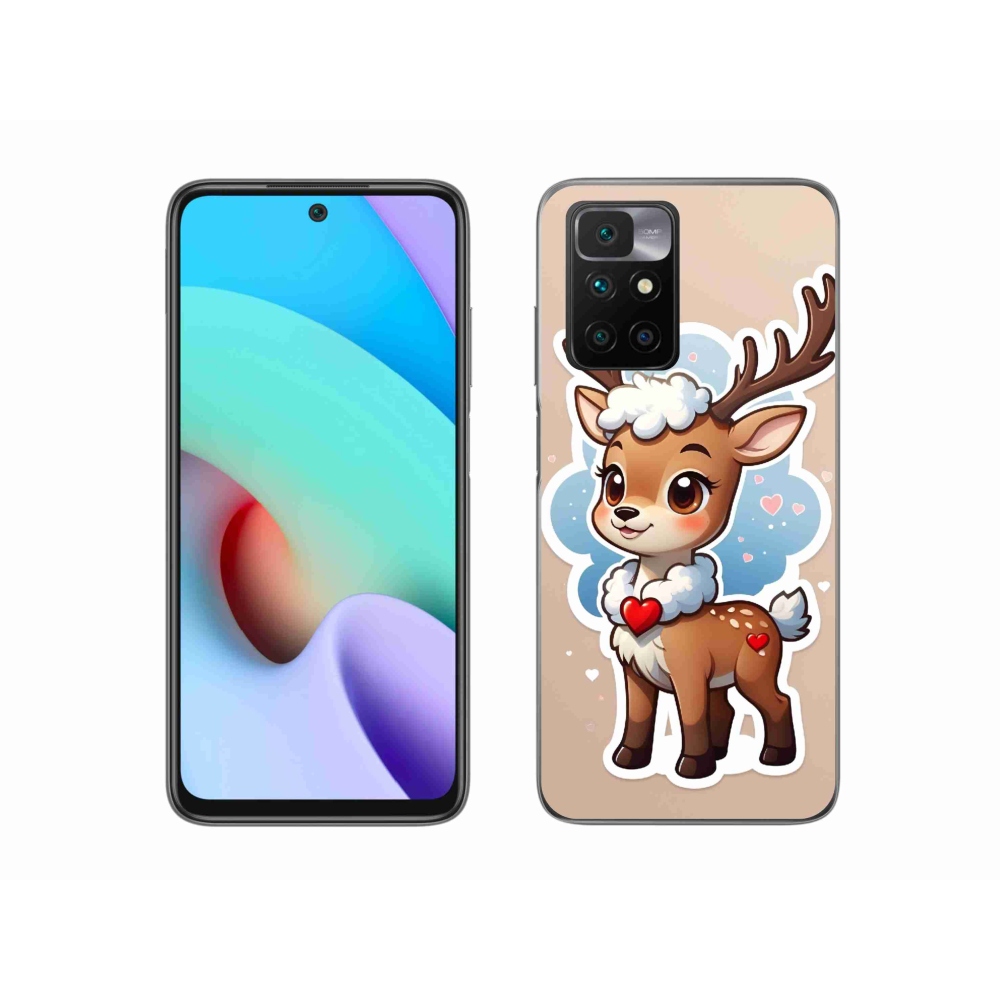 Gél borítás mmCase a Xiaomi Redmi 10/Redmi 10 (2022) - rajzfilm rénszarvashoz