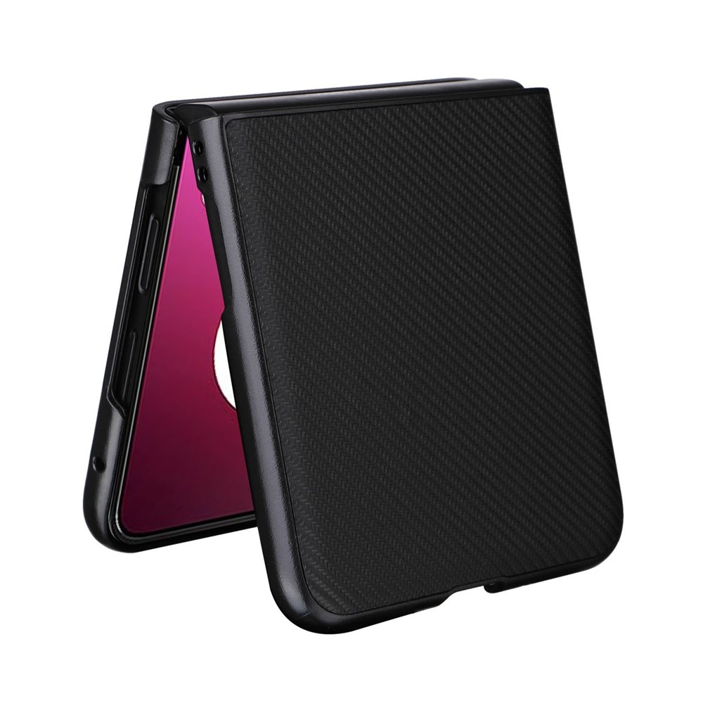 Textúrás műanyag borítás műbőrrel a Motorola Razr 40 Ultra 5G készülékre - fekete