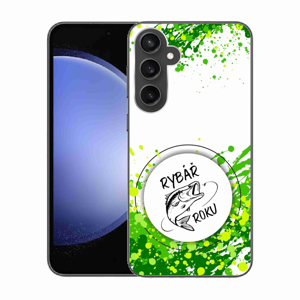 Zselés borítás mmCase Samsung Galaxy S23 FE - Az év horgásza fehér háttérrel