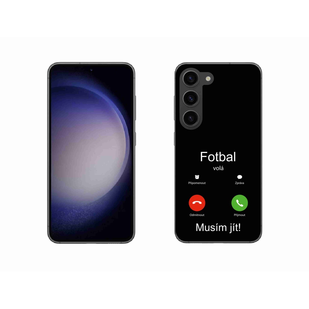 Gél borító mmCase Samsung Galaxy S23 5G - futball hívások fekete háttérrel