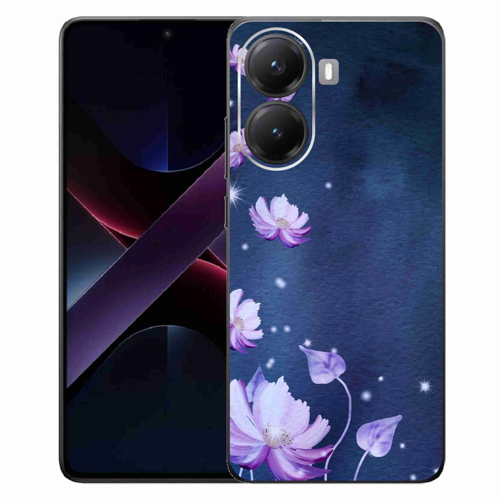 Gél borító mmCase a Xiaomi Poco X7 Pro 5G számára - hulló virágok