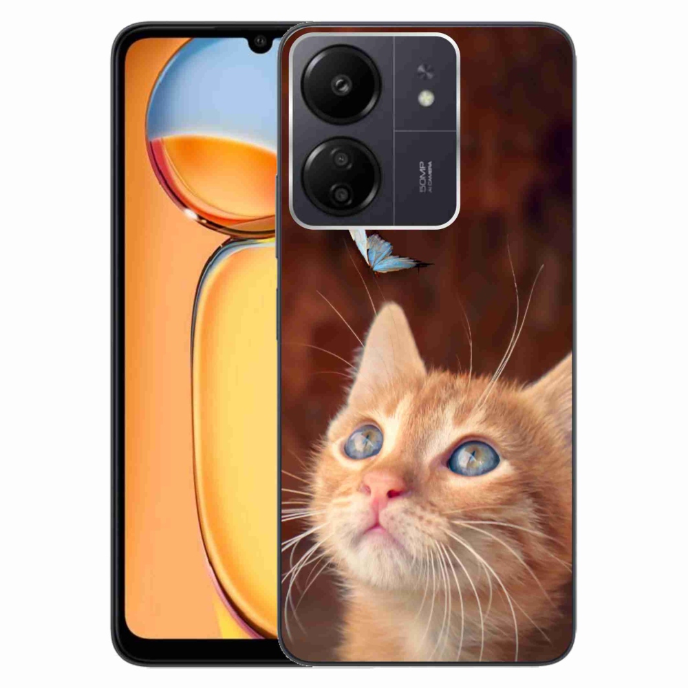 Gél borítás mmCase a Xiaomi Poco C65/Redmi 13C számára - pillangó és cica