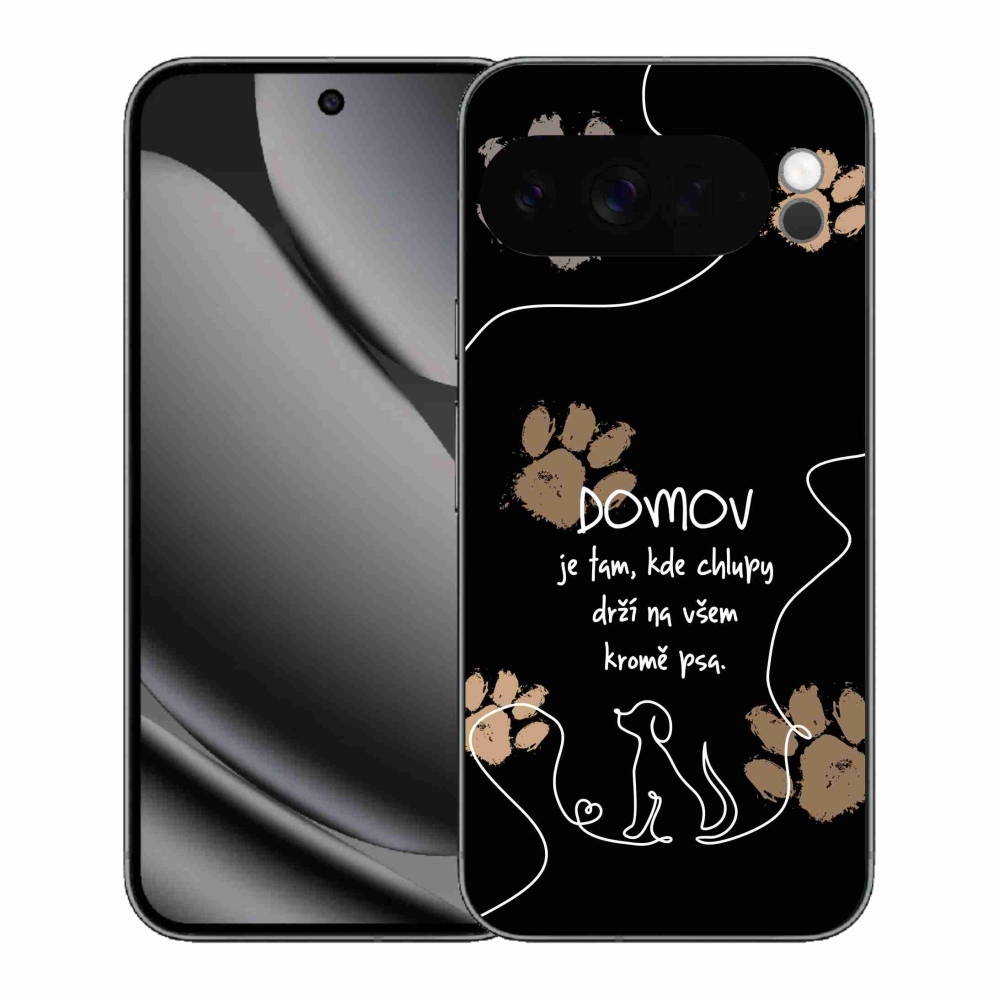 Gél borítás mmCase a Google Pixel 10 Pro XL-hez - kutya motívum fekete háttérrel