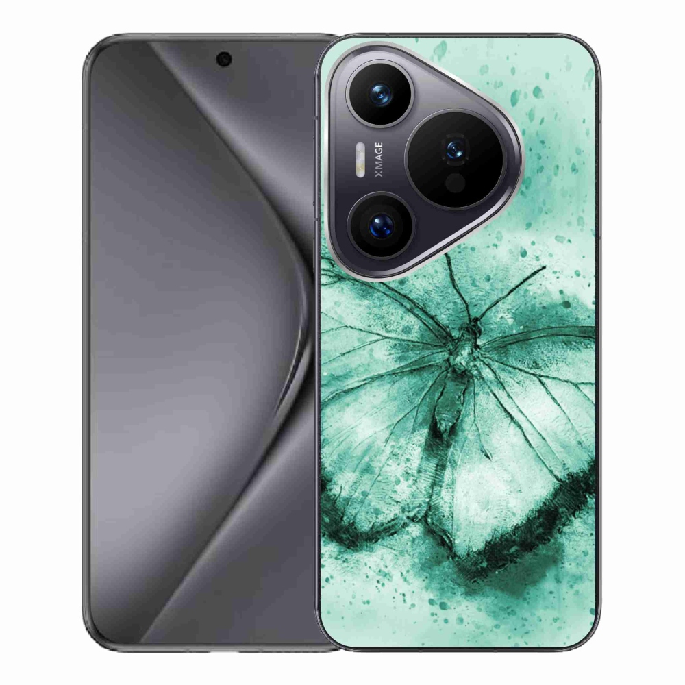 Gél tok mmCase a Huawei Pura 70 Pro készülékhez - zöld pillangó