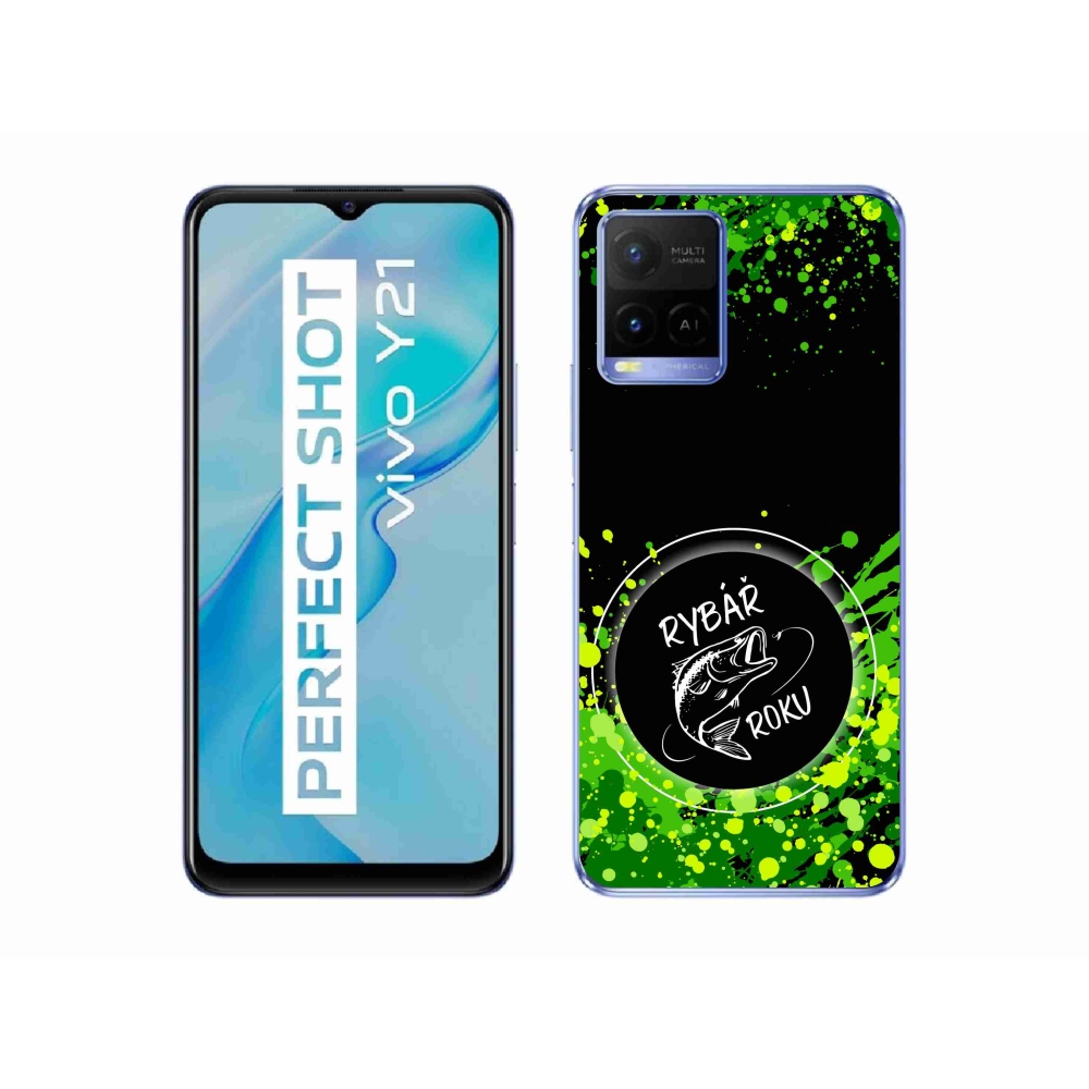 Gél borítás mmCase a Vivo Y21/Y21s/Y33s készülékhez - az év halászának fekete háttere
