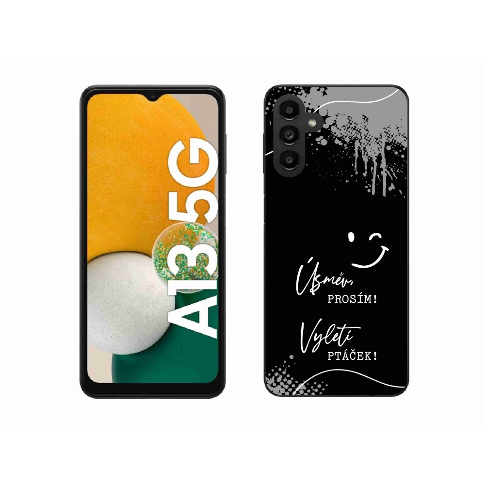 Gél borító mmCase Samsung Galaxy A13 5G - vicces szöveg 4 fekete háttérrel