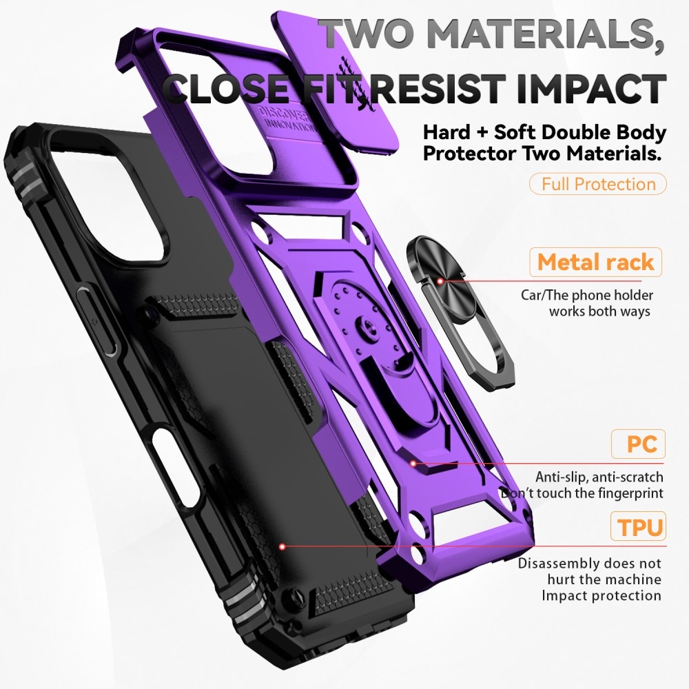 Tartós csúszóborítás iPhone 16 készülékhez - lila