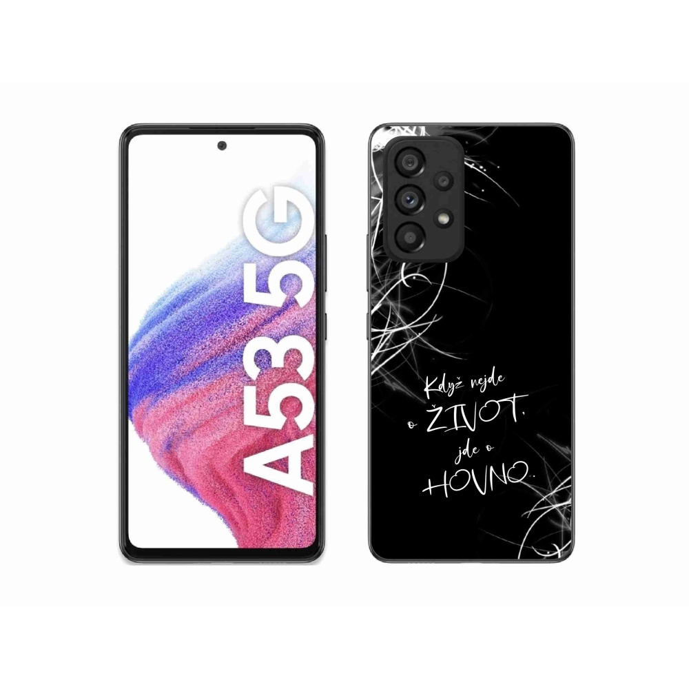 Gél borító mmCase Samsung Galaxy A53 5G - vicces szöveg 16 fekete háttér