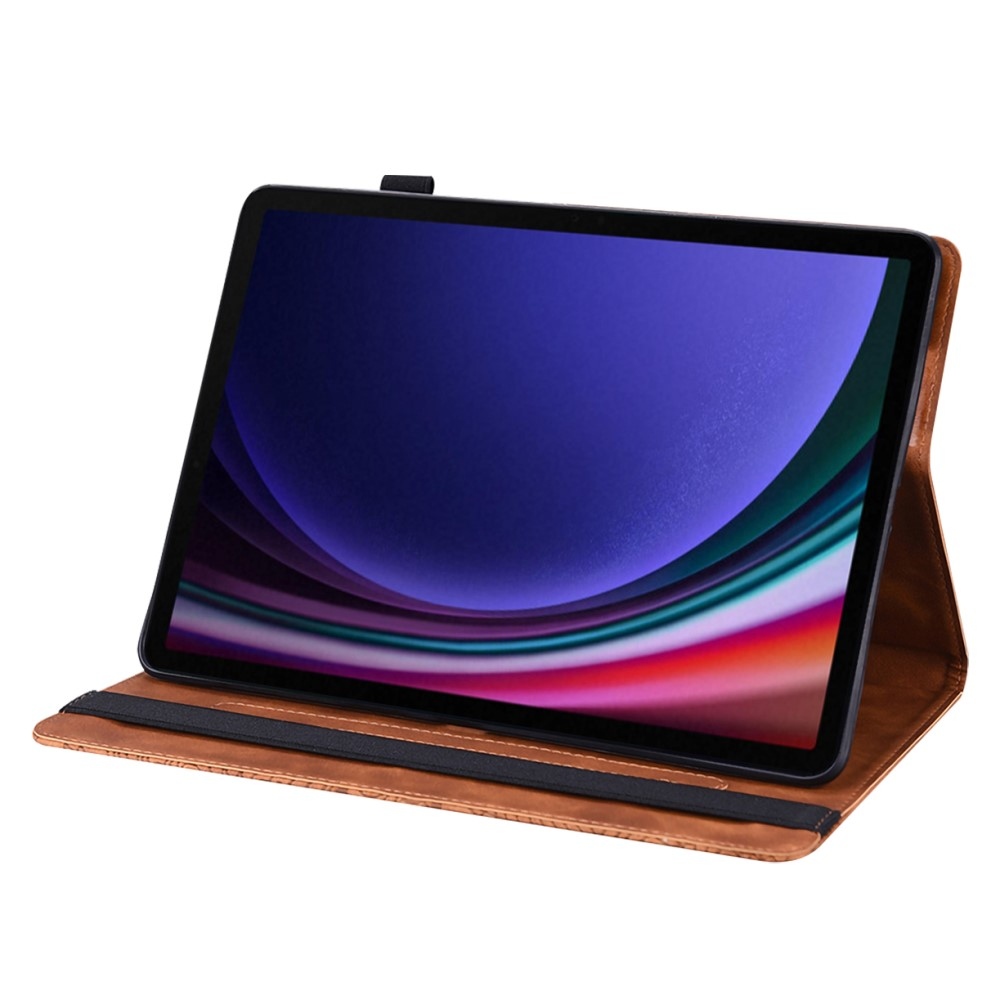 Virágok záródó tok Samsung Galaxy Tab S9 FE/Tab S10 FE - barna