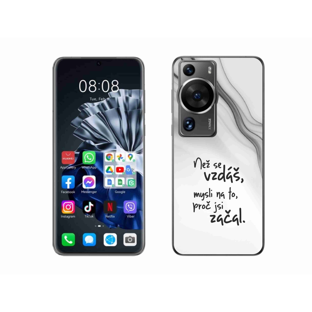 Gél borítás mmCase a Huawei P60 Pro - idézet 2 fehér háttérrel