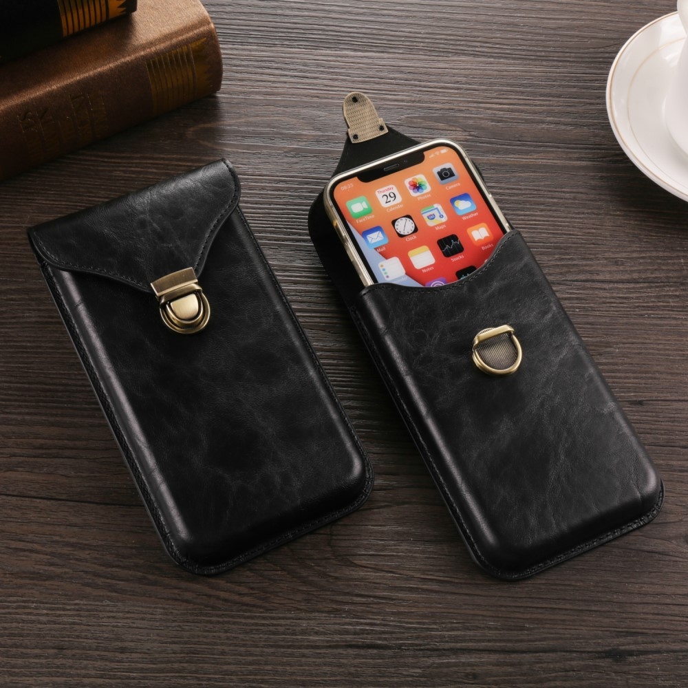 Pouch univerzális övtáska 6,7 hüvelykig terjedő telefonokhoz - fekete színben