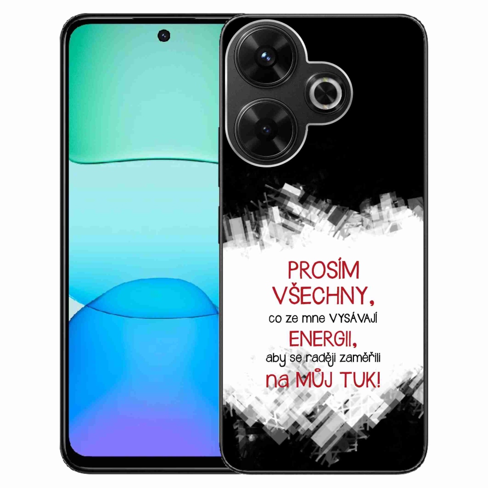 Gél borítás mmCase a Xiaomi Redmi 13 4G/Poco M6 4G - vicces szöveg 1 piros