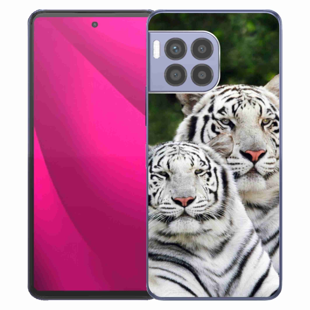 Zselés borítás mmCase a T-Mobile T Phone 2 Pro készülékhez - fehér tigrisek