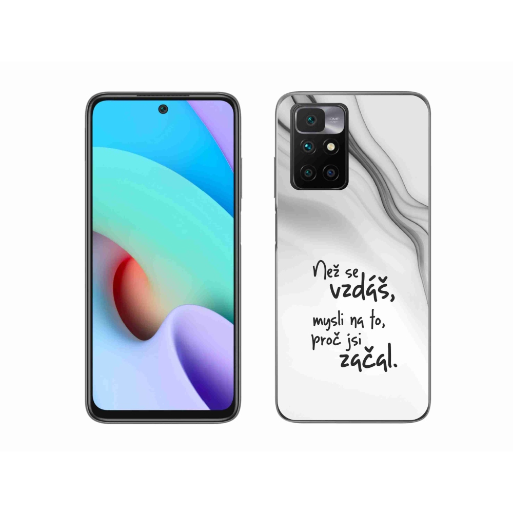 Gél borítás mmCase a Xiaomi Redmi 10/Redmi 10 (2022) - idézet 2 fehér háttérrel