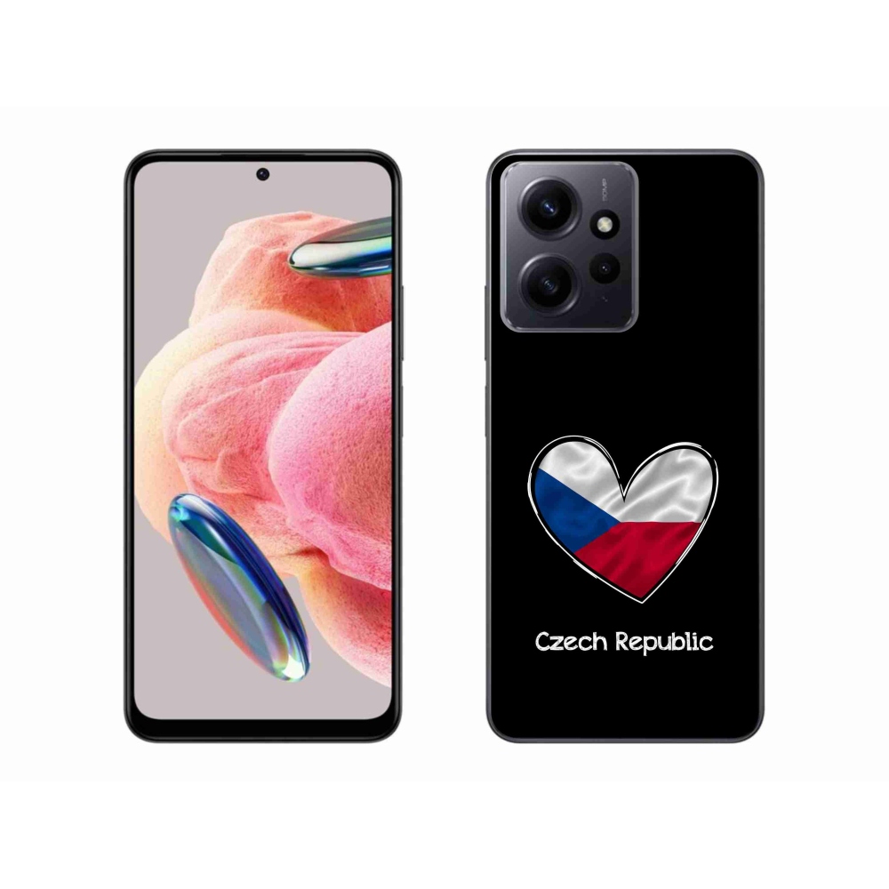 Gél borító mmCase a Xiaomi Redmi Note 12 4G-hez - szív zászló fekete háttérrel