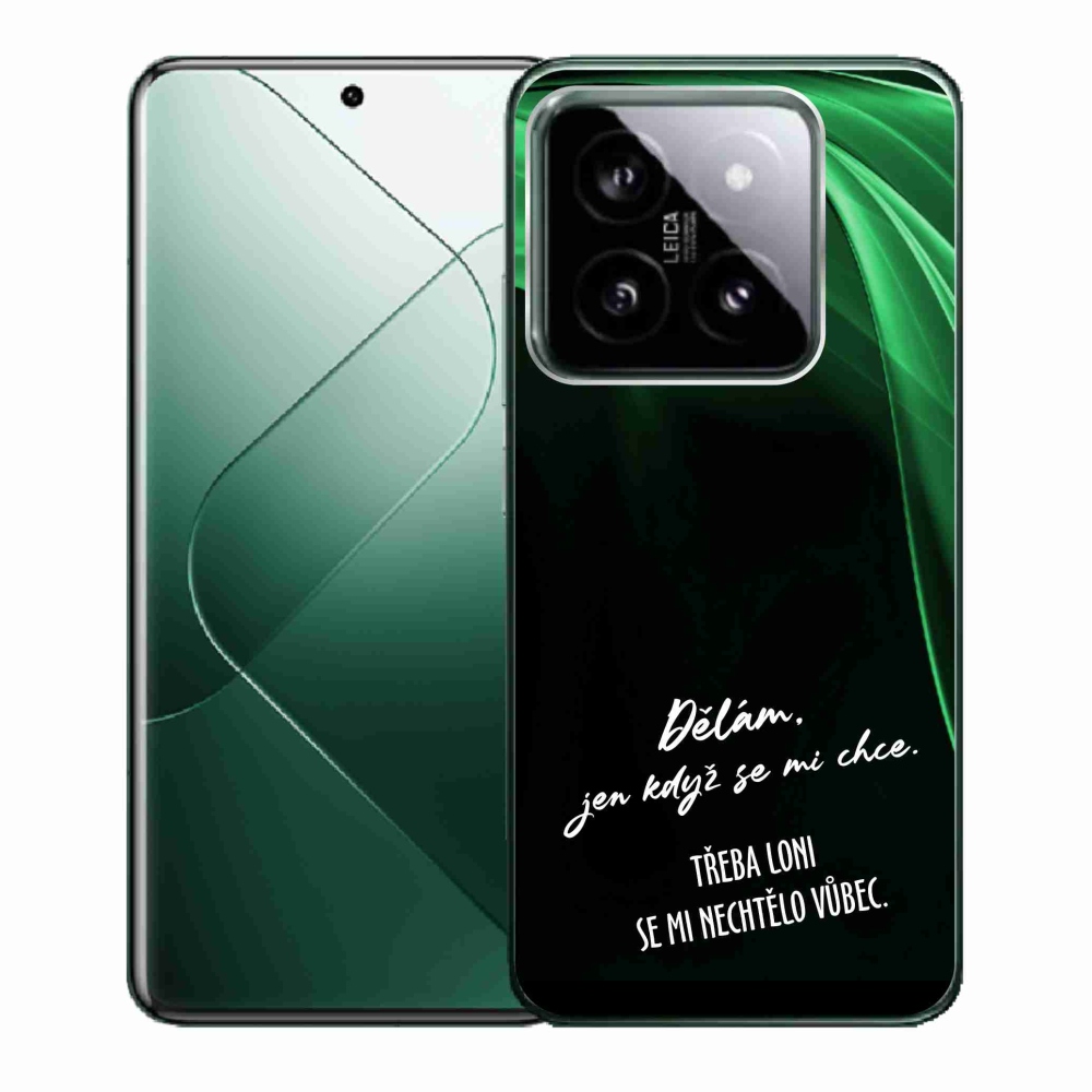 Gél borító mmCase a Xiaomi 14-hez - vicces szöveg 12 fekete háttérrel