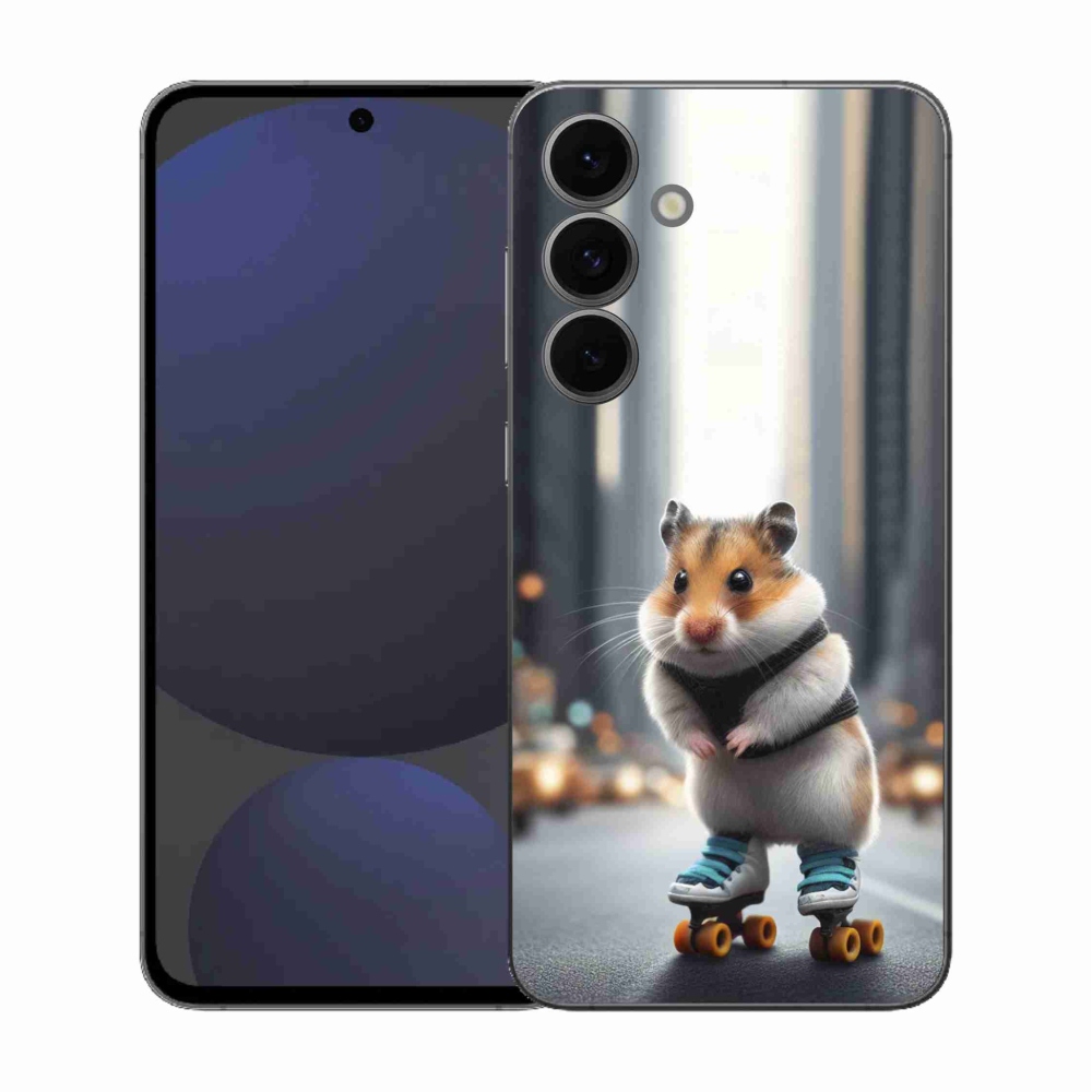 Zselés borítás mmCase Samsung Galaxy S25 FE készülékhez - hörcsög a korcsolyán