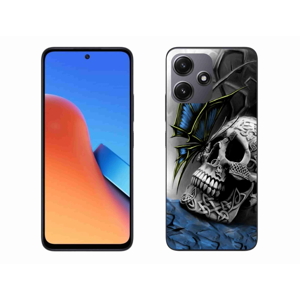 Gél borítás mmCase a Xiaomi Redmi 12 5G számára - pillangó és koponya