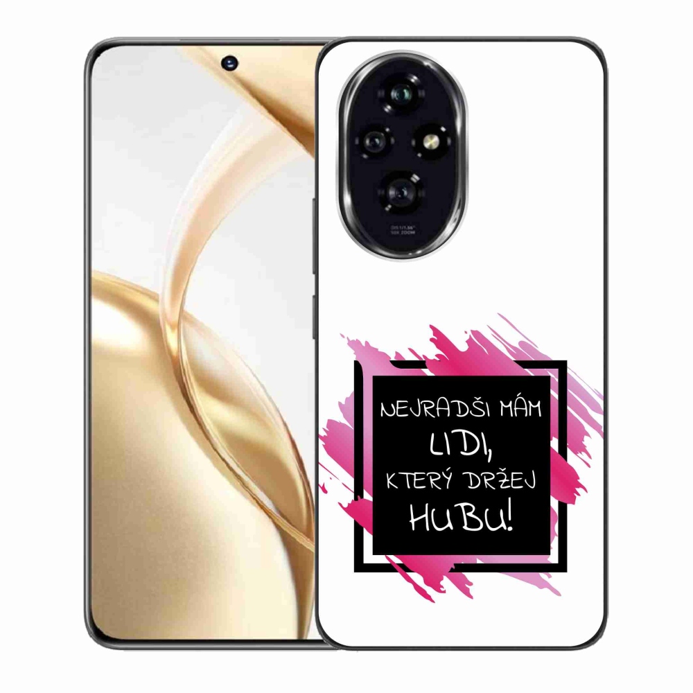 Gél borító mmCase a Honor 200 5G számára - vicces szöveg 7 fekete-fehér háttérrel